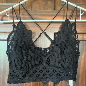 Free People Black Lace Bralette